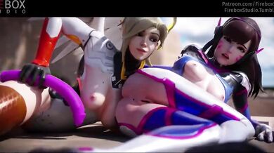 Infinite Dildos! DVa and Mercy go head-to-head with their favorite toys, in this epic firefight of pleasure!