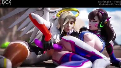 Infinite Dildos! DVa and Mercy go head-to-head with their favorite toys, in this epic firefight of pleasure!