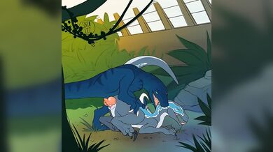 The sexy demoness, Ciello, seduces and fucks Blue (Jurassic World) in this hentai PORN video