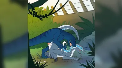 The sexy demoness, Ciello, seduces and fucks Blue (Jurassic World) in this hentai PORN video