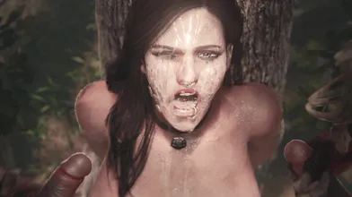 Introducing Yennefer and Nekker in a hot bukkake scene!