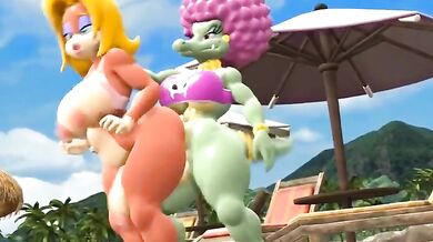 Croc and Monkey Get it On in the Jungle