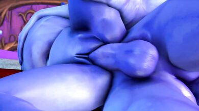 Kaminaki and her Draenei lover, Zuluhia, engage in a hot bedroom session filled with passionate lovemaking, lustful moans, and intense pleasure