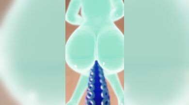 Busty slut gets pounded by a tentacle monster while using an intense fuck machine