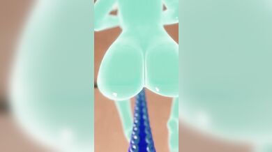 Busty slut gets pounded by a tentacle monster while using an intense fuck machine