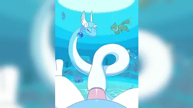 A horny dragon and a sexy water pokemon have wild monster sex in the deep blue sea!