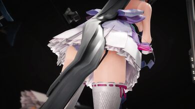 Bare bear bouncing on Yahagi and Kais dance pole in 000MMD