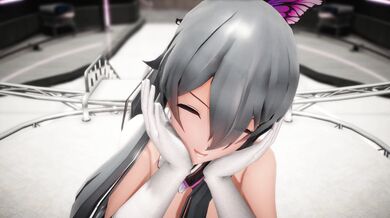 Bare bear bouncing on Yahagi and Kais dance pole in 000MMD