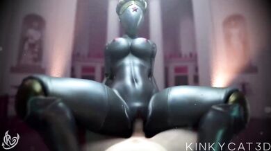 Two sexy twin sisters take a ride on their cat-shaped sex toy and indulge in passionate lesbian love making until they both climax