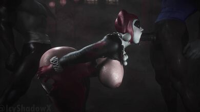 Harley Quinn gets spit roasted by Ivy and Poison Ivy in 4K Ultra HD!