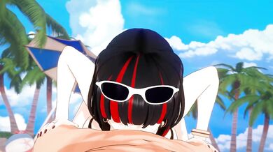 Sexy babe takes cock on the beach and swallows cum during blowjob!