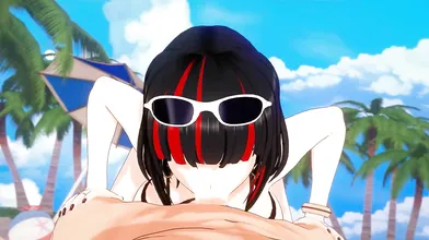 Sexy babe takes cock on the beach and swallows cum during blowjob!