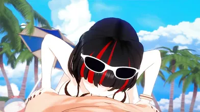 Sexy babe takes cock on the beach and swallows cum during blowjob!