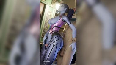 Widowmaker Obediently Stands At Dinner With Her Master