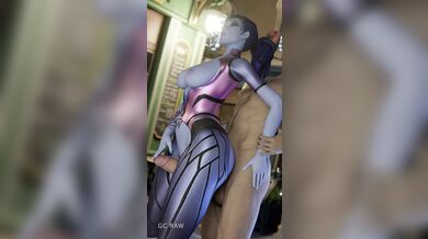 Widowmaker Obediently Stands At Dinner With Her Master