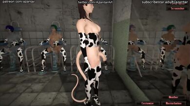 Watch as Azantar milks the farm girl with her massive dick until she squirts all over the place!