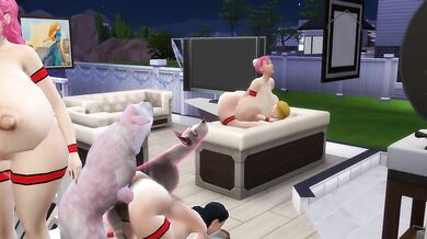 Watch as Hitomi Tanaka takes on the spirit world and a live dog with her love for cock sims!