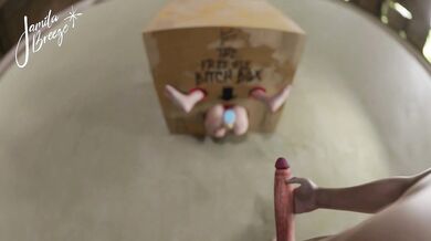 A Tiny Girl Gets Assfucked in a Box by Three Giants!