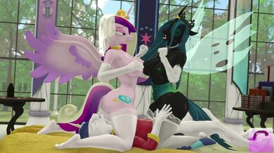Shining Armors and Charming Tails: The Hentai Adventures of Queen Chrysalis, Princess Cadance, and Gorilka
