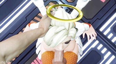 Watch as she gets her first blowjob from a POV perspective in this Mercy-themed hentai porn video!