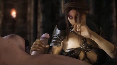 Imperial Thalmor Mage demonstrates to Defeated High King Ulfric the advantages of surrendering to the Dominion