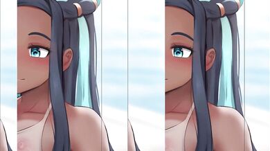 Watch as Nessa, the sexy Pokemon trainer, gets fucked by a massive Ginhaha monster in this hentai video!