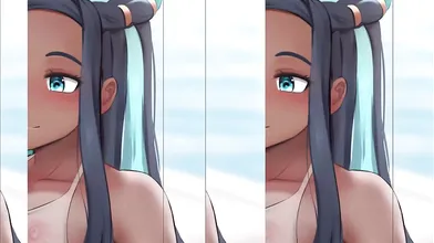 Watch as Nessa, the sexy Pokemon trainer, gets fucked by a massive Ginhaha monster in this hentai video!