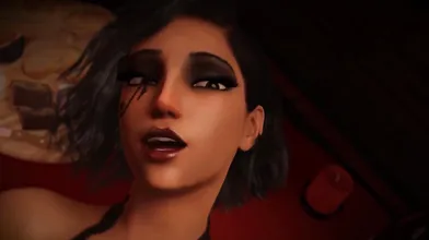 In this porno parody, the characters of Street Fighter and Overwatch engage in a sexy battle royale inside a doll graveyard
