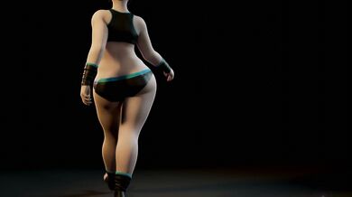 Megan Gale strips down to her sexiest lingerie and walks confidently in front of the camera, flaunting her toned physique and ample assets