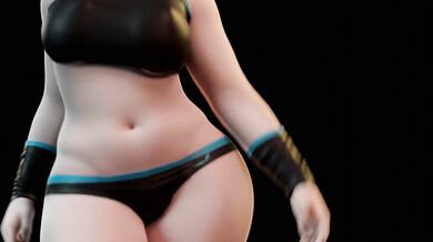 Megan Gale strips down to her sexiest lingerie and walks confidently in front of the camera, flaunting her toned physique and ample assets