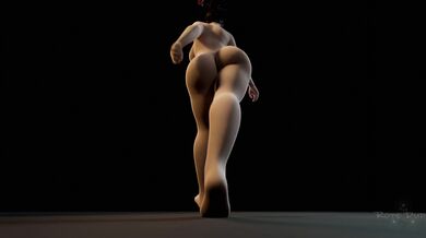 Megan Gale strips down to her sexiest lingerie and walks confidently in front of the camera, flaunting her toned physique and ample assets