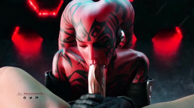 Watch as Darth Talon takes a deep throat blowjob in this high quality 4K hentai video by El Recondite