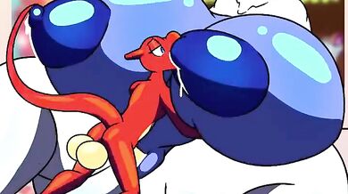 The titillating tale of a Charmeleon that cant get enough of Lugias bountiful breasts