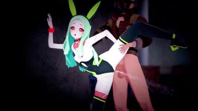 The sexy cyborg with the number 6 tattooed on her left butt cheek gets fucked by a gang of dark-haired dudes in a futuristic city