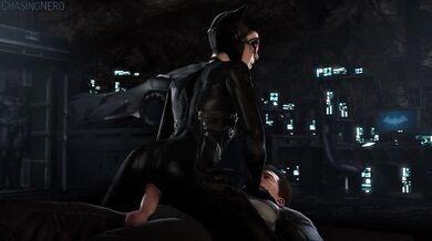 Hentai Catwoman rides cowboy style by billionaire playboy Bruce Wayne in a steamy office romp!