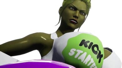 Watch as our beautiful heroine gets ravaged by a slimy tentacle monster that was accidentally created through Kickstarter funding!