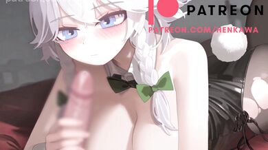 The forbidden love of Izayoi and Sakuya blossoms in a sensual act of fellatio