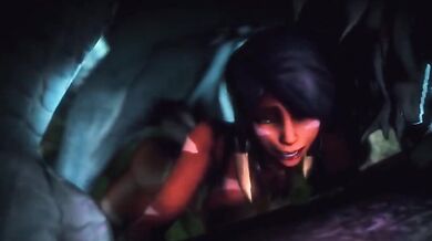 The sexual fantasies of the bloodthirsty Nidalee, a champion from League of Legends, are brought to life in this erotic hentai PMV/HMV