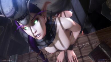 Watch as a bound elven maiden gets her tight pussy violated by a lustful Worgen in this intense hentai porn video