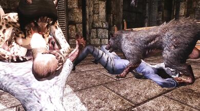 The Two Khajiits were in the Temple, when suddenly two ratfuckers barged in and began their sinful deeds