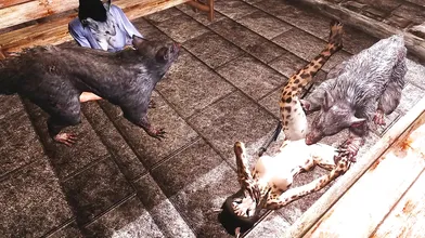 The Two Khajiits were in the Temple, when suddenly two ratfuckers barged in and began their sinful deeds