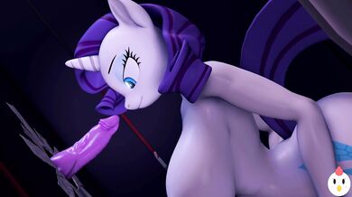 Watch as Rarity gets her beautiful horn stuck in a gloryhole, only to have it filled with [hentype]!