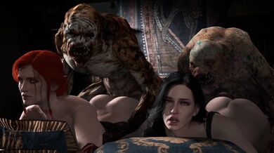 Monster Banged Hentai: Triss and Yennefer Fucked by Monsters (The Witcher)