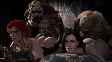 Monster Banged Hentai: Triss and Yennefer Fucked by Monsters (The Witcher)