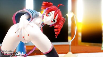 Two long anal dildos explode in this hentai porn video!