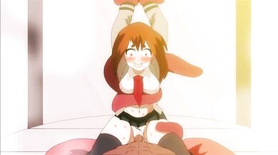 Watch as the villainous tentacles of Ochako Urarakas wildest dreams ra*pe her body, leaving her helpless and begging for more