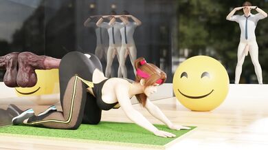 Sweaty Tiger Stripes Gets Dirty In Her Yoga Mat [The Dirt Den]