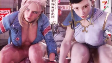 Street Fighter Legendary Warriors Restaurant Bill Porn Parody（Chun-Li vs Cammy Loser Pick Up The Tab）Chinese translation）