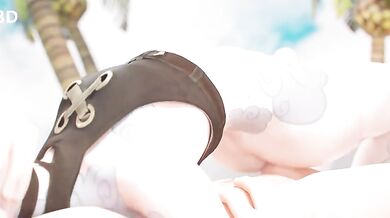 Watch this sexy anime girl get a thighjob while playing League of Legends!