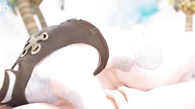 Watch this sexy anime girl get a thighjob while playing League of Legends!